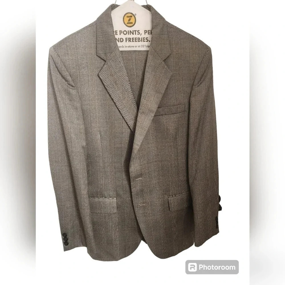 VINTAGE 70S KUPPENHEIMER GREY 2 PIECE SUIT BLAZER PANTS
